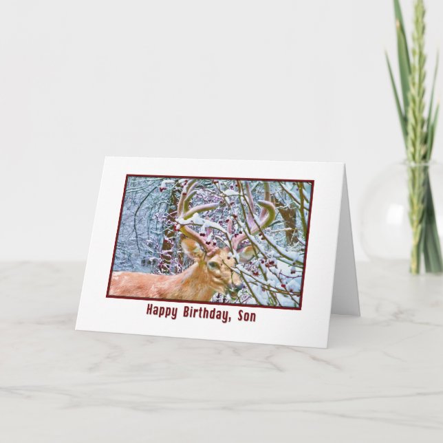 Carte d'anniversaire du fils avec des pommes de ce (Devant)