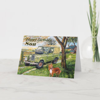 Carte d'anniversaire du fils "FARM" avec la scène 