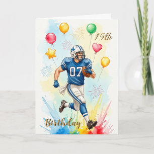 Carte d'anniversaire du footballeur, Ballons, Feu