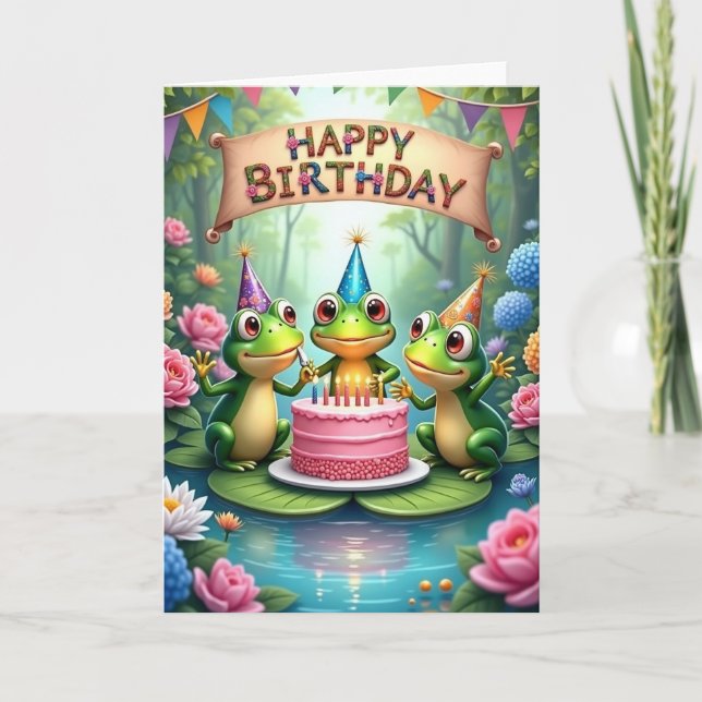 Carte d'anniversaire du jardin magique (Devant)