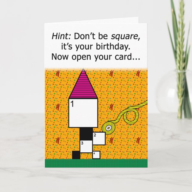 Carte d'anniversaire du jeu de mots croisés PERSON (Devant)