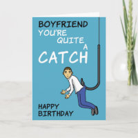 Carte d'anniversaire du jeu de pêche du copain
