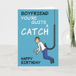Carte d'anniversaire du jeu de pêche du copain