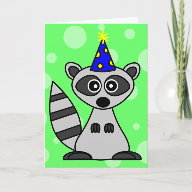 Carte d'anniversaire du jote Cartoon Raccoon (Devant)