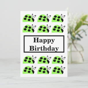 Carte d'Anniversaire du jote Green Ladybugs