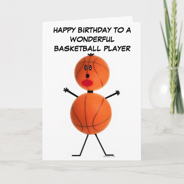 Carte d'anniversaire du joueur de basket-ball (Devant)