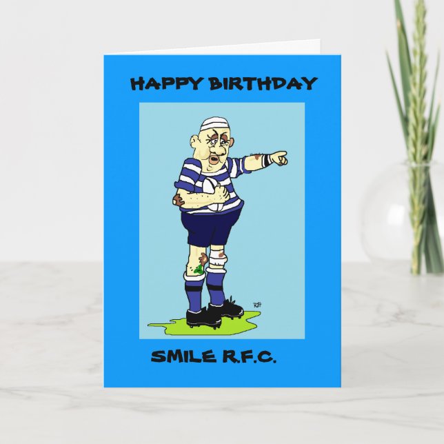 CARTE D'ANNIVERSAIRE DU JOUEUR DE RUGBY (Devant)
