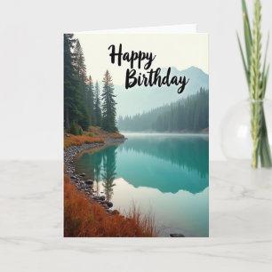 Carte d'anniversaire du lac alpin serein