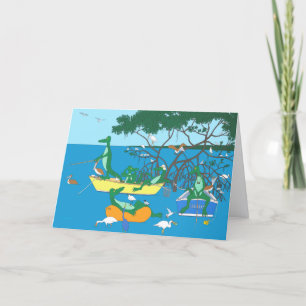 Carte d'anniversaire du marais aux alligators