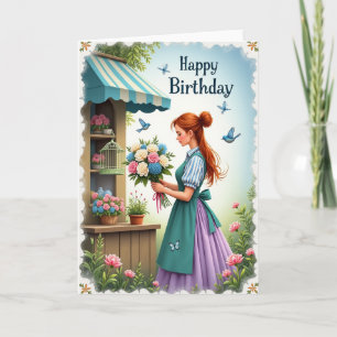 Carte d'anniversaire du Marché Floral