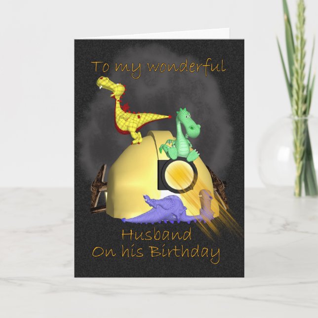 Carte d'anniversaire du mari - Dragons mineurs de  (Devant)