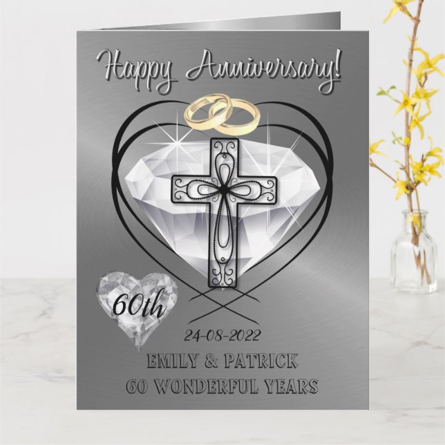 Carte d'anniversaire du Mariage Christian Diamond (Fleur jaune)