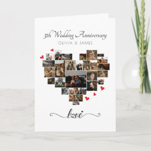 Carte d'anniversaire du Mariage de Collage de phot