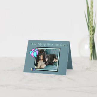 Carte d'Anniversaire du mignon Basset sur "Chien Y
