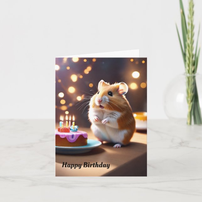 Carte d'anniversaire du mignon Hamster (Devant)