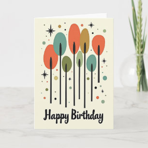 Carte d'anniversaire du milieu du siècle