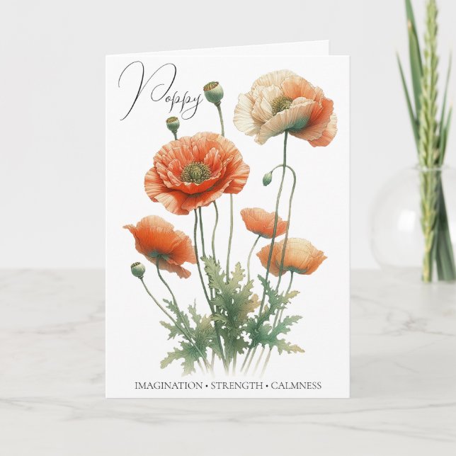 Carte d'anniversaire du mois d'août avec la fleur  (Devant)
