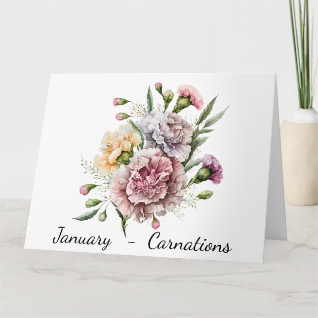 Carte d'anniversaire du mois de janvier (Devant)