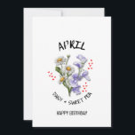 Carte d'anniversaire du mois de naissance du mois<br><div class="desc">JOLIE ANNIVERSAIRE Fleur du mois de naissance d'AVRIL avec TEXTE PERSONNALISABLE. Design montre une exposition florale de DAISYS et SWEET PEA pour ceux qui ont des anniversaires d'AVRIL. Ajoutez votre nom, votre salutation ou tout autre texte à l'avant et personnalisez votre message à l'envers. Ce mois de naissance fleur CARTE...</div>