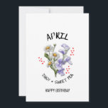 Carte d'anniversaire du mois de naissance du mois<br><div class="desc">JOLIE ANNIVERSAIRE Fleur du mois de naissance d'AVRIL avec TEXTE PERSONNALISABLE. Design montre une exposition florale de DAISYS et SWEET PEA pour ceux qui ont des anniversaires d'AVRIL. Ajoutez votre nom, votre salutation ou tout autre texte à l'avant et personnalisez votre message à l'envers. Ce mois de naissance fleur CARTE...</div>