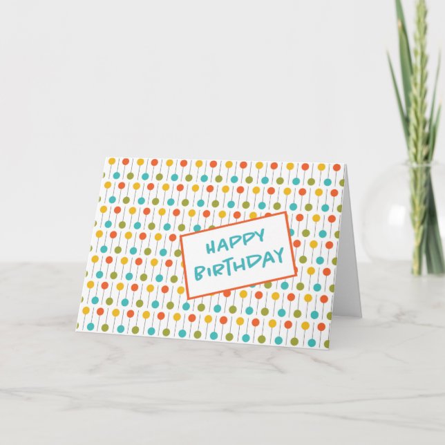 Carte d'anniversaire du Motif des points du milieu (Devant)