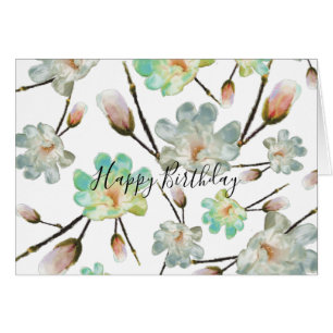 Carte d'anniversaire du Motif Magnolia