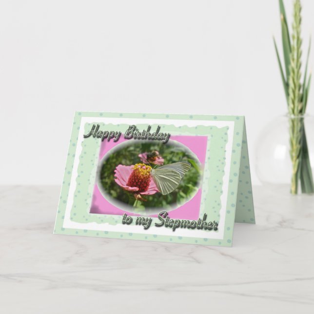 Carte d'anniversaire du papillon du chou (Devant)