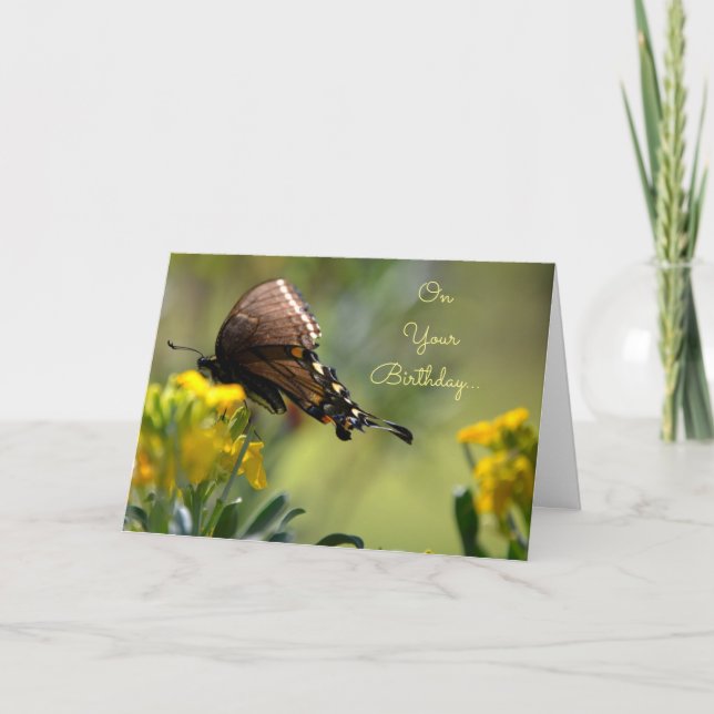 Carte d'anniversaire du papillon Swallowtail (Devant)
