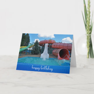 Carte d'anniversaire du parc aquatique et des tobo