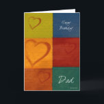 Carte d'anniversaire du père de couleurs et de<br><div class="desc">Une grande carte d'anniversaire pour votre père comportant des corrections de couleurs de ton de la terre,  des coeurs et des souhaits riches d'anniversaire. Une carte d'anniversaire merveilleuse à donner à votre père son jour spécial et l'a fait le connaître est considérée.</div>