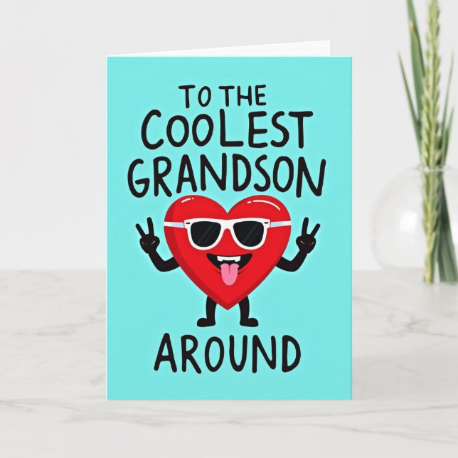 Carte d'anniversaire du petit-fils le plus cool av (Devant)