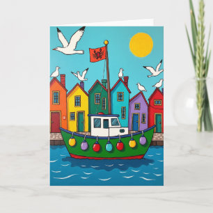 Carte d'anniversaire du port vibrant