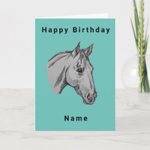 Carte d'anniversaire du portrait du cheval