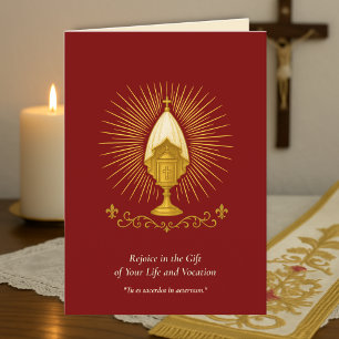 Carte d'anniversaire du prêtre de l'évêque catholi