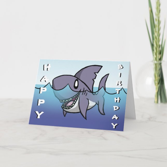 Carte d'anniversaire du requin (Devant)
