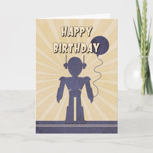 Carte d'anniversaire du robot (Devant)
