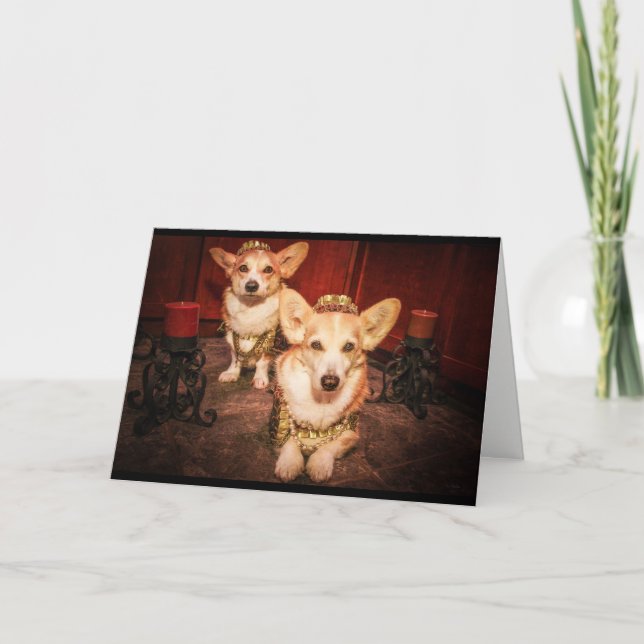 Carte d'anniversaire du roi et de la reine Corgi (Devant)