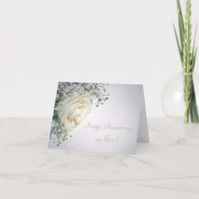 Carte d'anniversaire du Rose du coin jaune pâle (Devant)