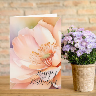 Carte d'anniversaire du Rose Peach moderne