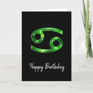 Carte d'anniversaire du signe du Cancer vert