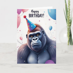 Carte d'anniversaire du singe à pois