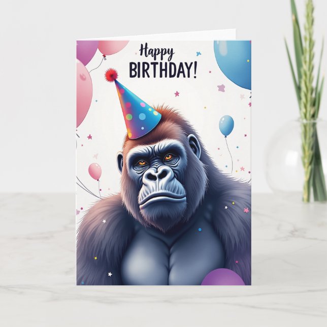 Carte d'anniversaire du singe à pois (Devant)