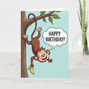 Carte d'anniversaire du singe hilare