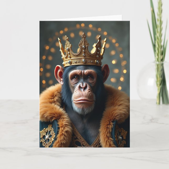 Carte d'anniversaire du singe royal (Devant)