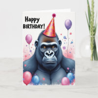 Carte d'anniversaire du singe solennel