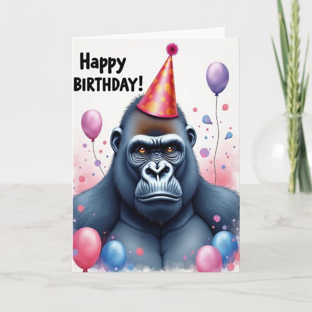 Carte d'anniversaire du singe solennel (Devant)