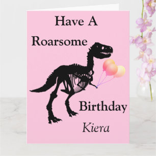 Carte d'anniversaire du squelette de dinosaure per
