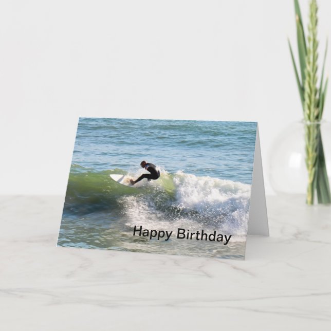 Carte d'anniversaire du surfeur (Devant)