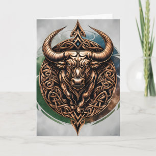 Carte d'anniversaire du Taureau tribal celtique
