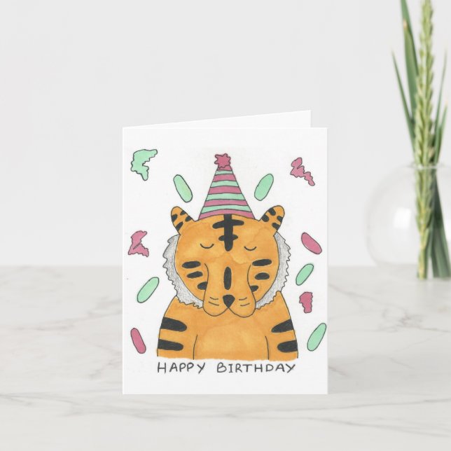 Carte d'anniversaire du tigre (Devant)